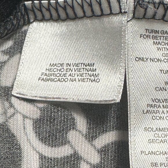 Nine West Womens XL Black Tank Top W/ White Chain Print Preppy Academia Office - Picture 5 of 7